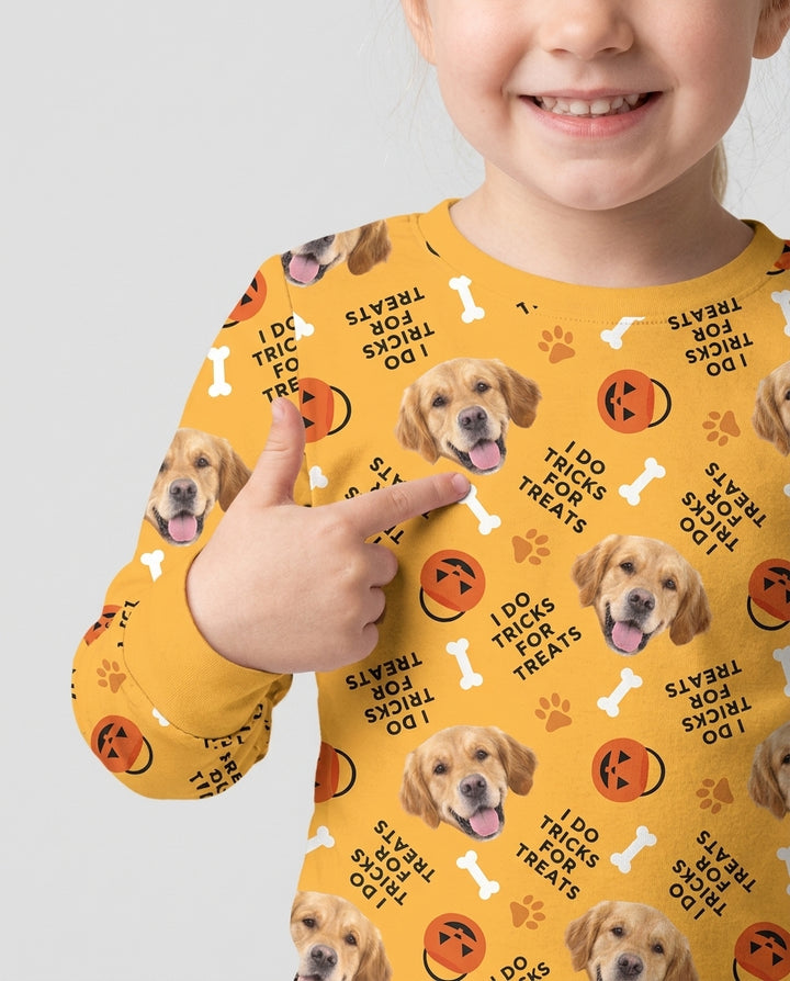 Custom Pet Photo Tricks for Treats  Bamboo Two Piece Long Sleeve Pajama Set