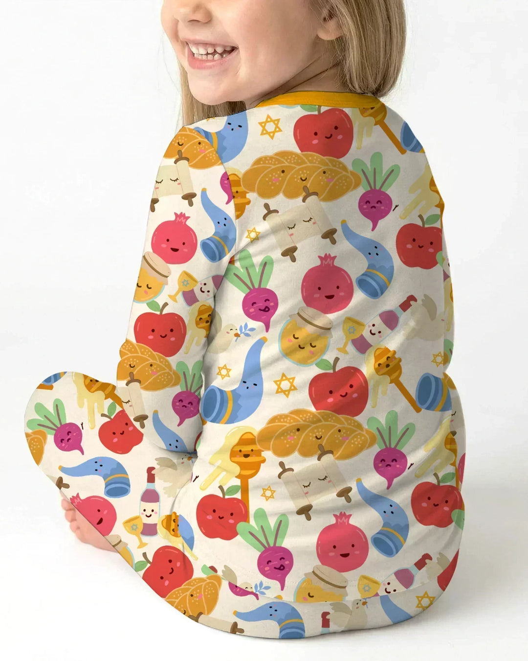 Zweiteiliges Langarm-Pyjama-Set mit Sommerfrüchten