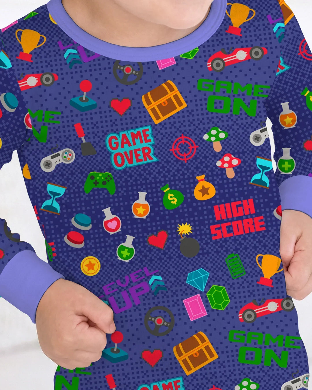 Zweiteiliges Langarm-Pyjama-Set mit Sommerfrüchten