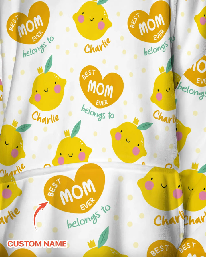 Benutzerdefinierter Name „Beste Mama aller Zeiten“ gehört zu Bambus-Deckenhoodie
