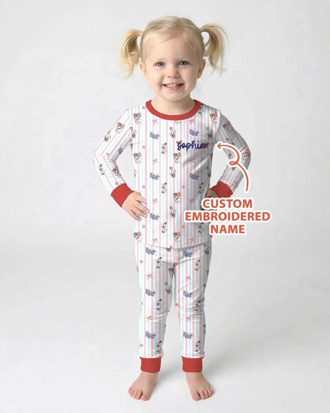 Zweiteiliges Langarm-Pyjama-Set mit Sommerfrüchten