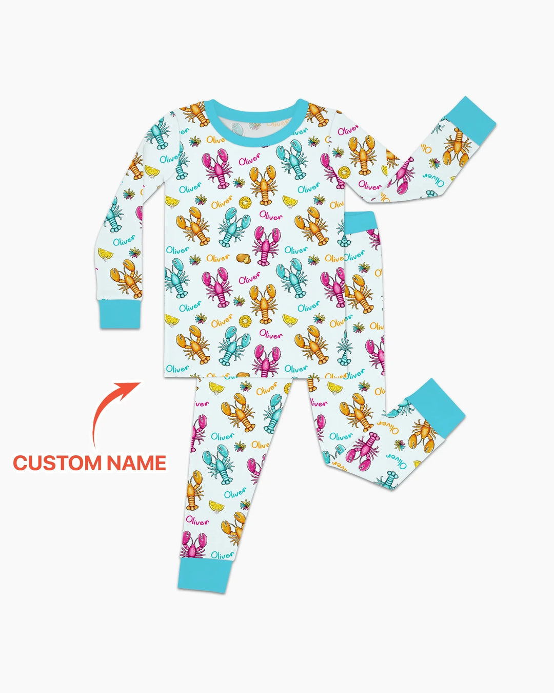 Zweiteiliges Langarm-Pyjama-Set mit Sommerfrüchten
