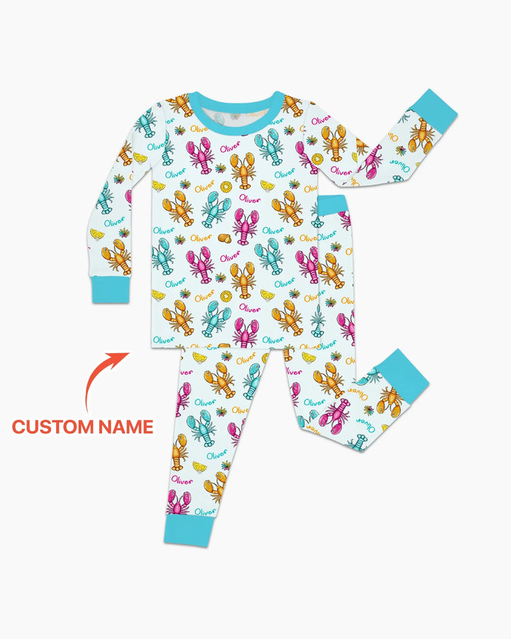 Zweiteiliges Langarm-Pyjama-Set mit Sommerfrüchten