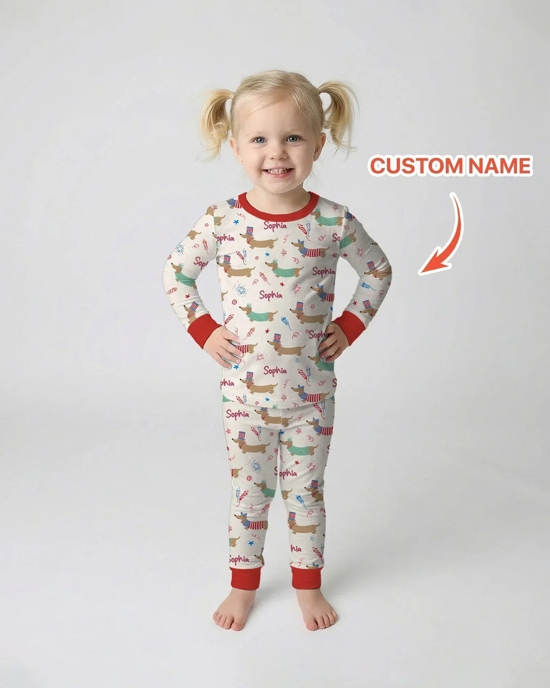 Zweiteiliges Langarm-Pyjama-Set mit Sommerfrüchten