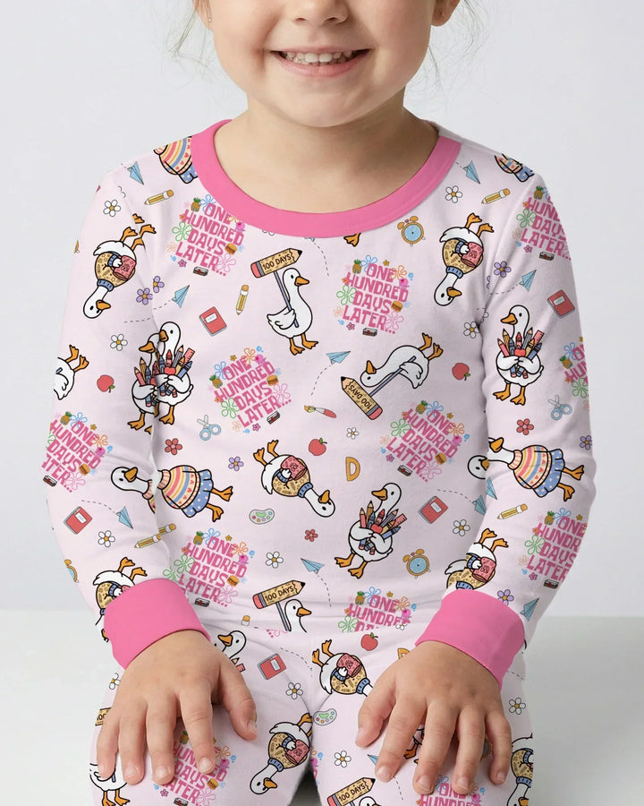 Zweiteiliges Langarm-Pyjama-Set mit Sommerfrüchten