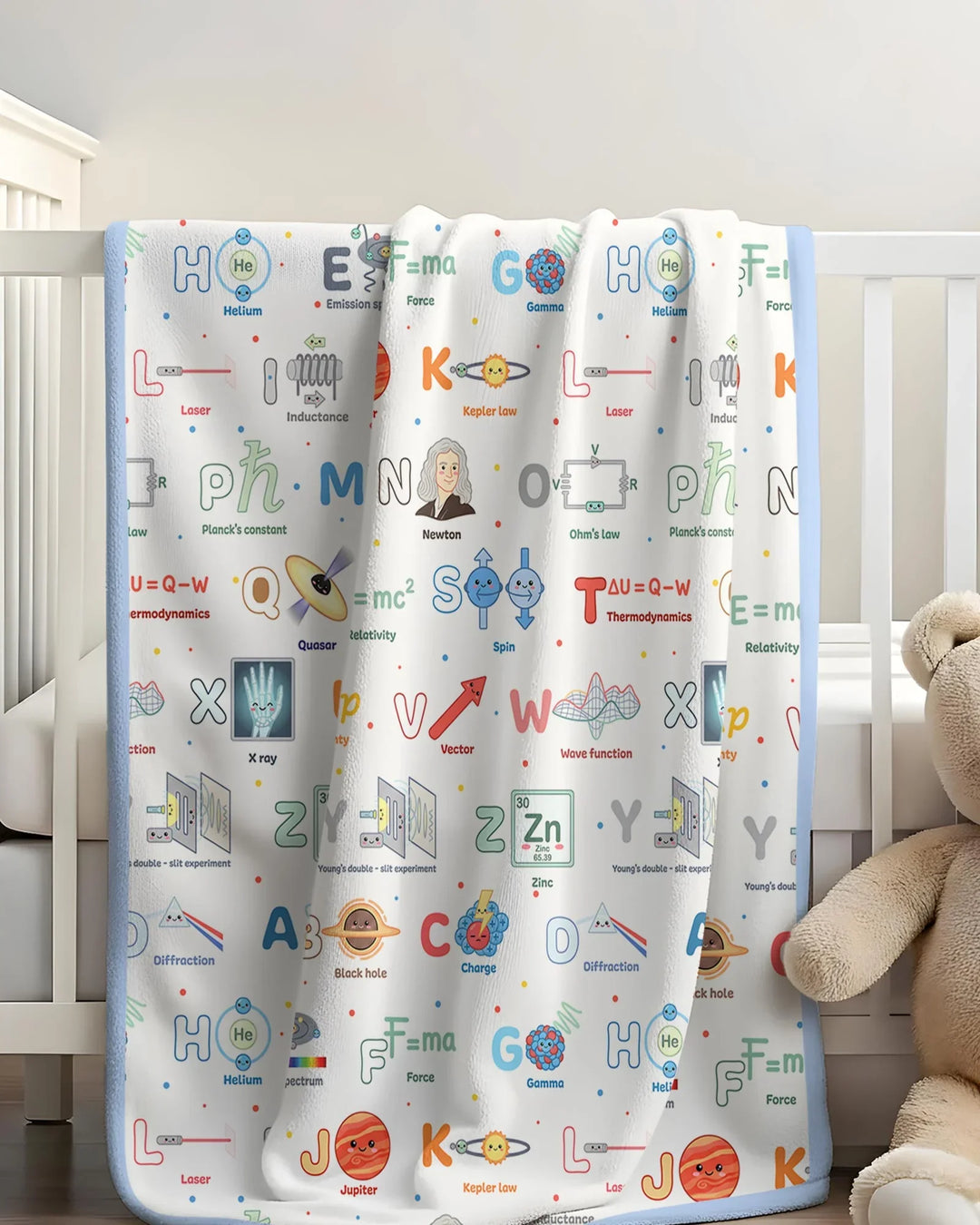 The Physics Alphabet Bamboo Blanket