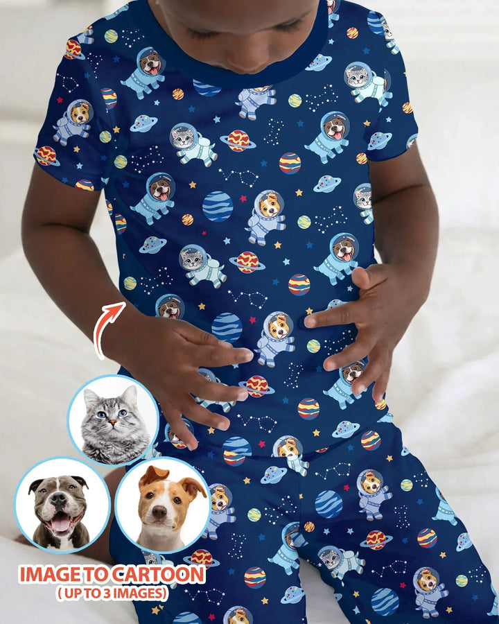 Zweiteiliges, kurzärmliges Pyjama-Set mit Marienkäfern
