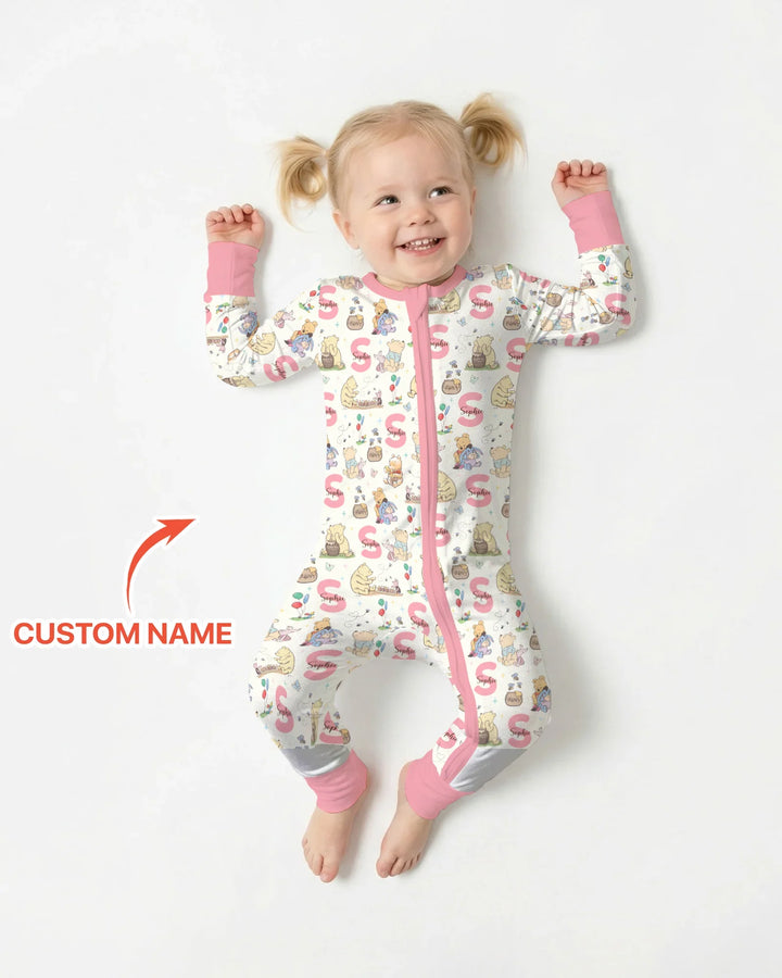 Honey Bear Monogram Bamboo Convertible Zippy