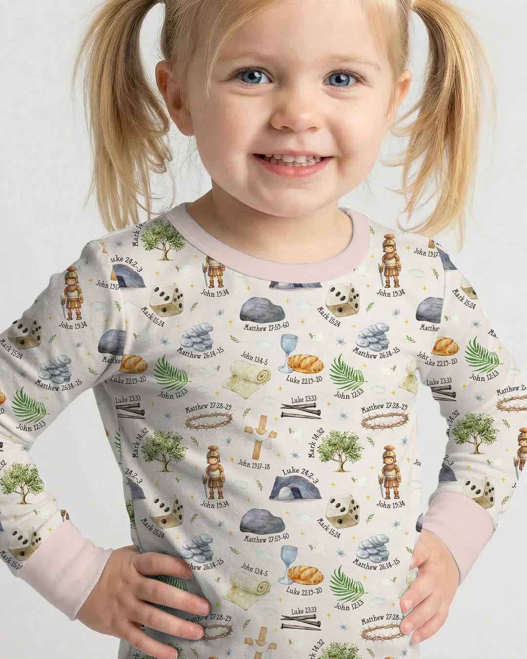 He Is Risen Family Matching Bamboo Two Piece Long Sleeve Pajama Set