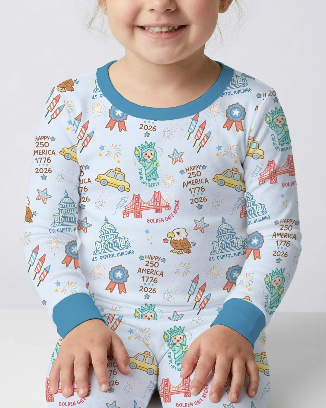 Zweiteiliges Langarm-Pyjama-Set mit Sommerfrüchten