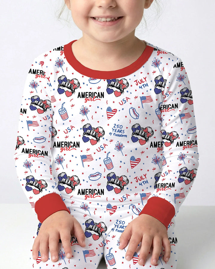 Zweiteiliges Langarm-Pyjama-Set mit Sommerfrüchten