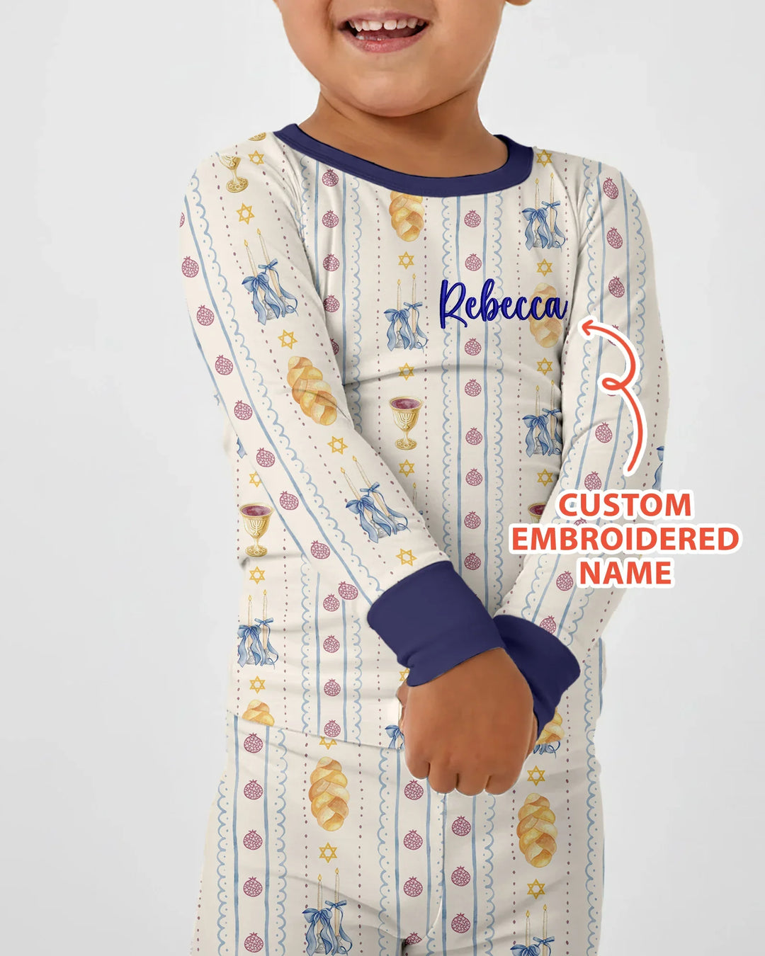 Zweiteiliges Langarm-Pyjama-Set mit Sommerfrüchten