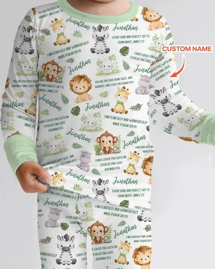 Zweiteiliges Langarm-Pyjama-Set mit Sommerfrüchten