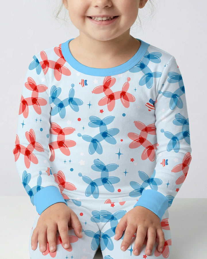 Zweiteiliges Langarm-Pyjama-Set mit Sommerfrüchten