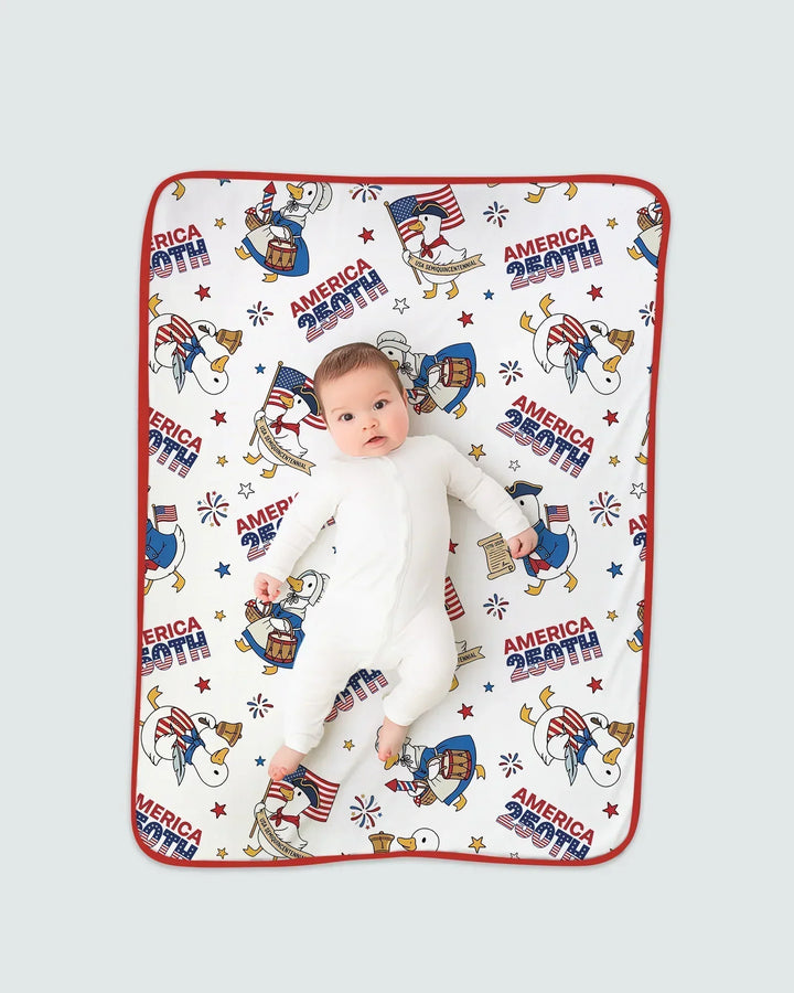 Patriotic Goose Celebrating 250 Years Bamboo Blanket