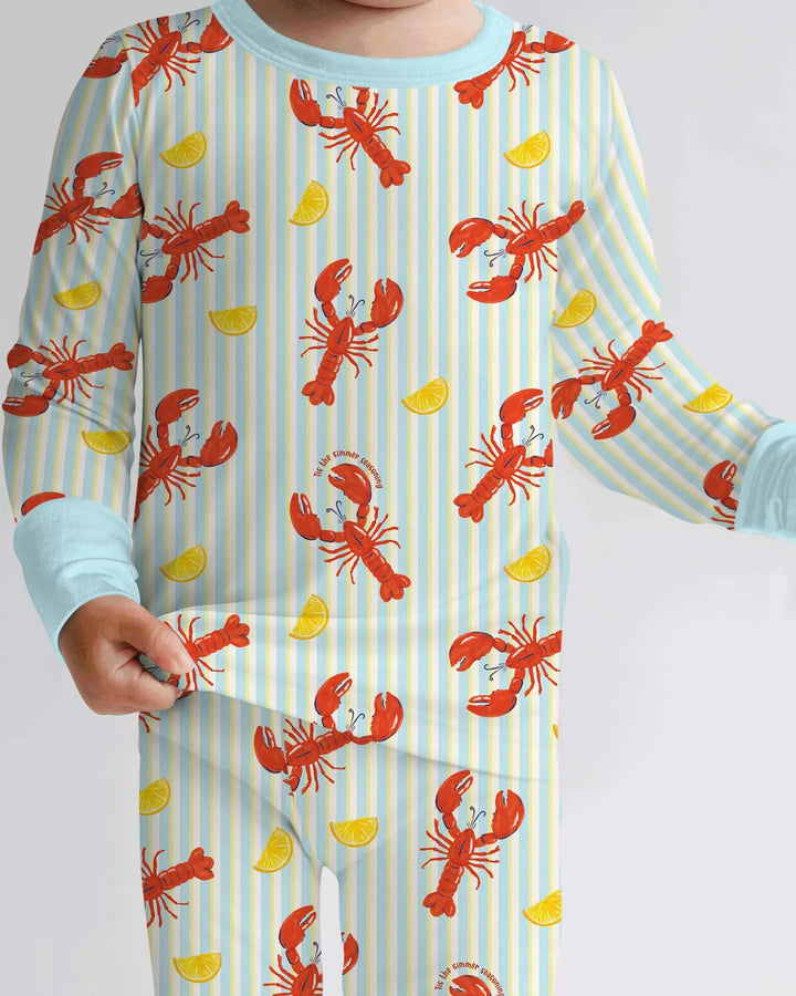 Zweiteiliges Langarm-Pyjama-Set mit Sommerfrüchten
