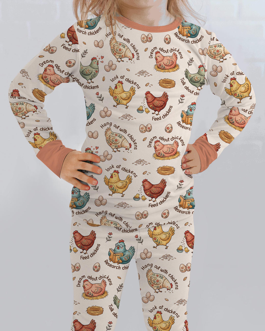 Zweiteiliges Langarm-Pyjama-Set mit Sommerfrüchten