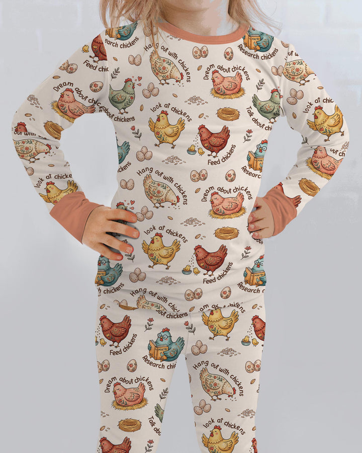 Zweiteiliges Langarm-Pyjama-Set mit Sommerfrüchten