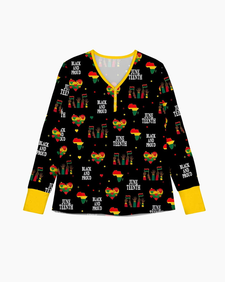Juneteenth Schwarz und Stolz Bambus Damen Pyjama Set