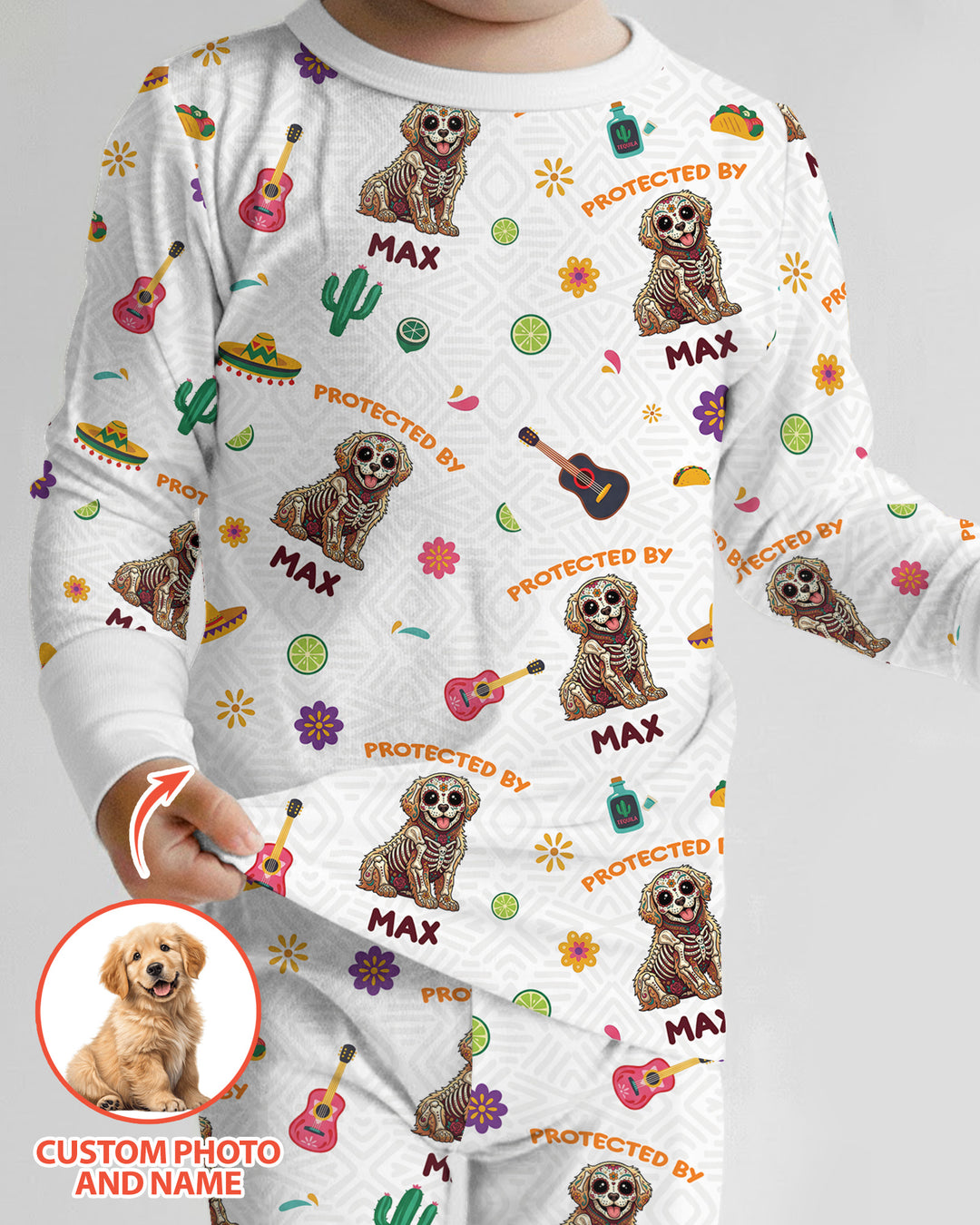 Dia De Los Muertos Bamboo Two Piece Long Sleeve Pajama Set