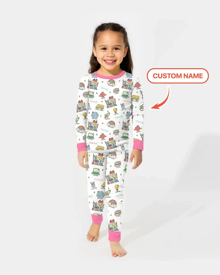 Zweiteiliges Langarm-Pyjama-Set mit Sommerfrüchten