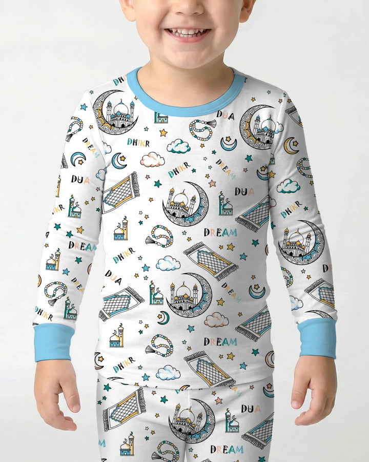 Zweiteiliges Langarm-Pyjama-Set mit Sommerfrüchten