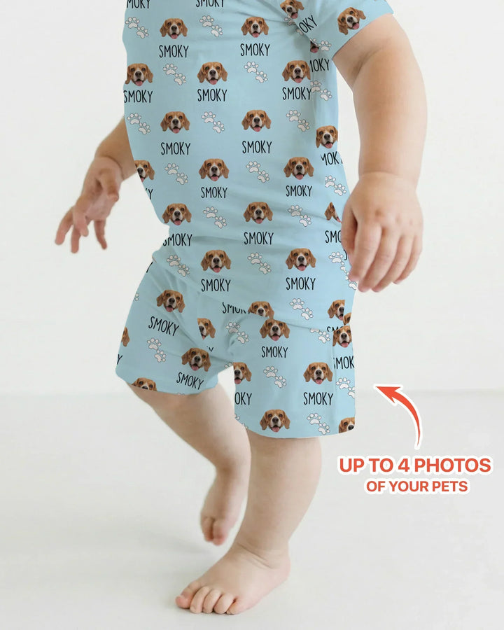 Zweiteiliges Pyjama-Set mit kurzen Ärmeln und Shorts im Sommer-Design