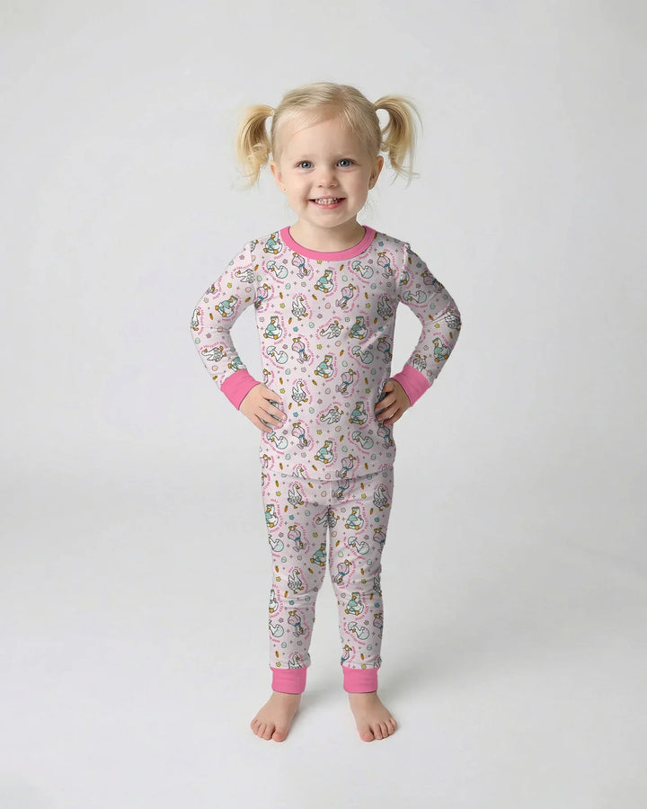 Zweiteiliges Langarm-Pyjama-Set mit Sommerfrüchten