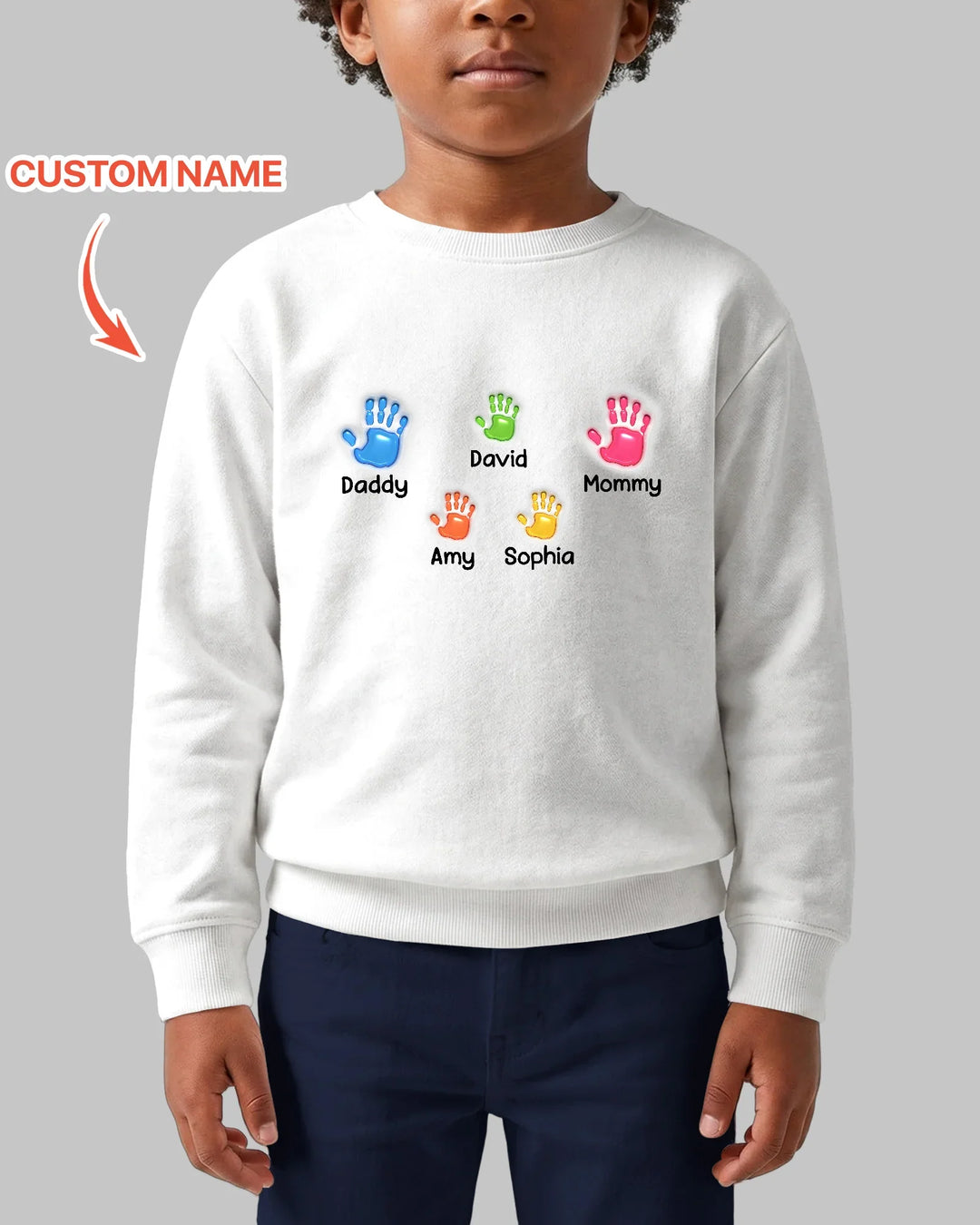 First Mother Day - Handprints Bamboo Crewneck Sweatshirt