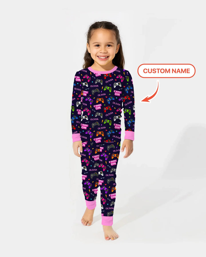 Zweiteiliges Langarm-Pyjama-Set mit Sommerfrüchten
