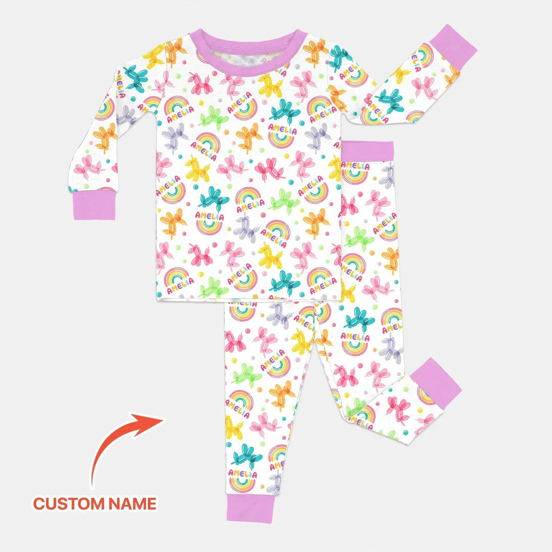 Zweiteiliges Langarm-Pyjama-Set mit Sommerfrüchten