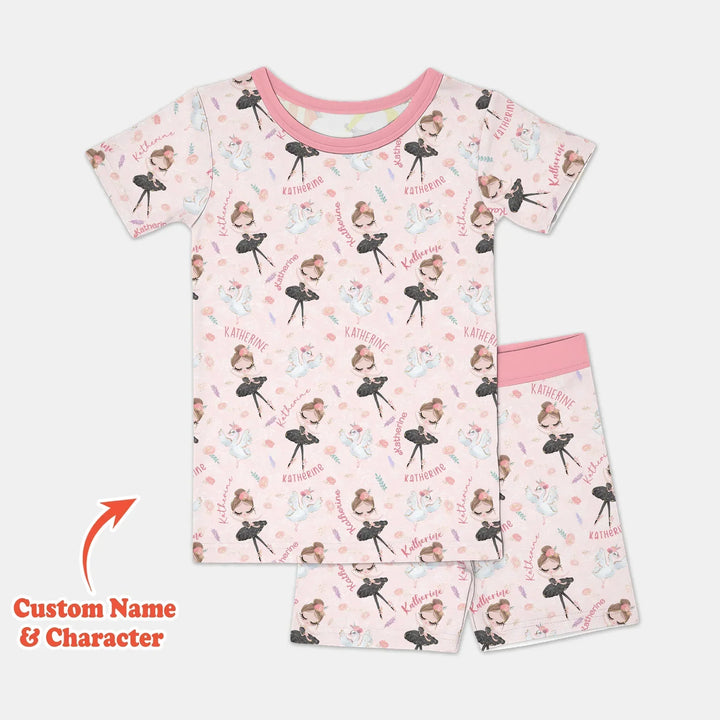 Zweiteiliges Pyjama-Set mit kurzen Ärmeln und Shorts im Sommer-Design
