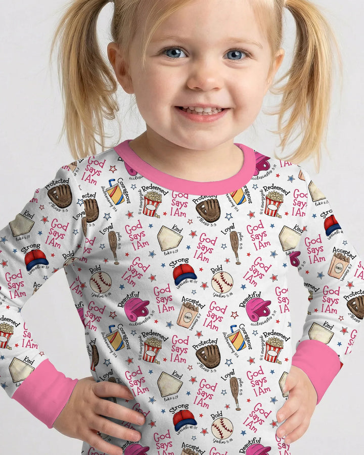 Zweiteiliges Langarm-Pyjama-Set mit Sommerfrüchten