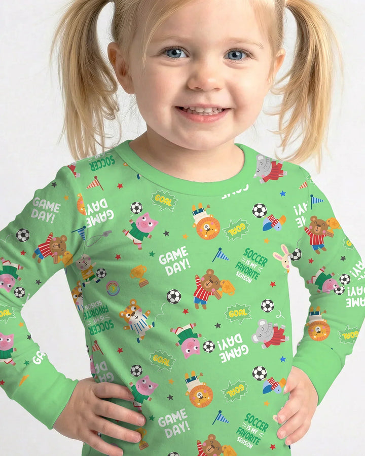 Zweiteiliges Langarm-Pyjama-Set mit Sommerfrüchten