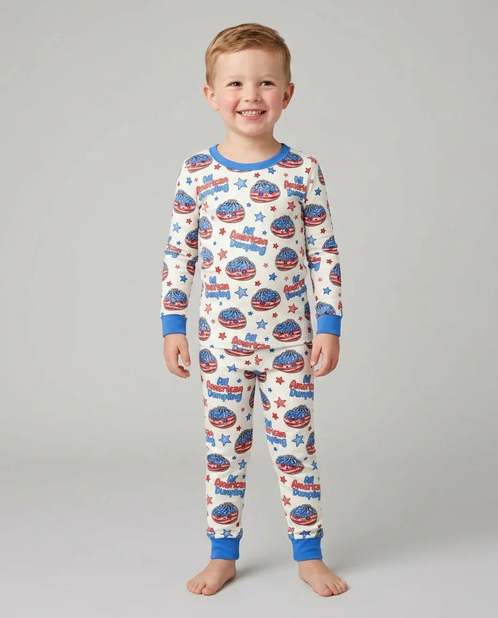 Zweiteiliges Langarm-Pyjama-Set mit Sommerfrüchten