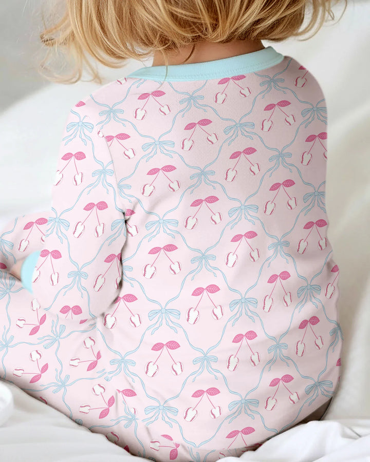Zweiteiliges Langarm-Pyjama-Set mit Sommerfrüchten