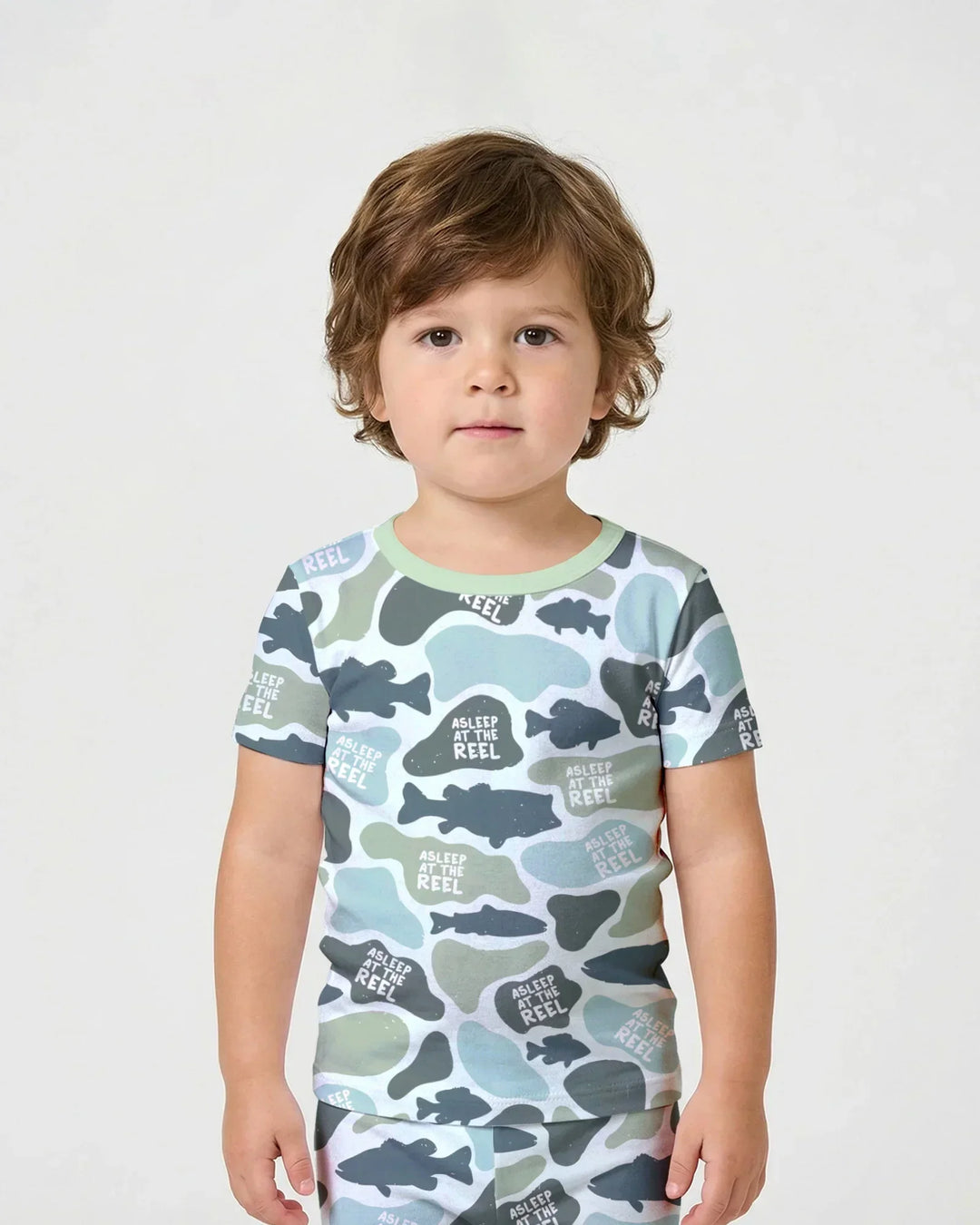 Template Zweiteiliges Pyjama-Set mit kurzen Ärmeln und Shorts
