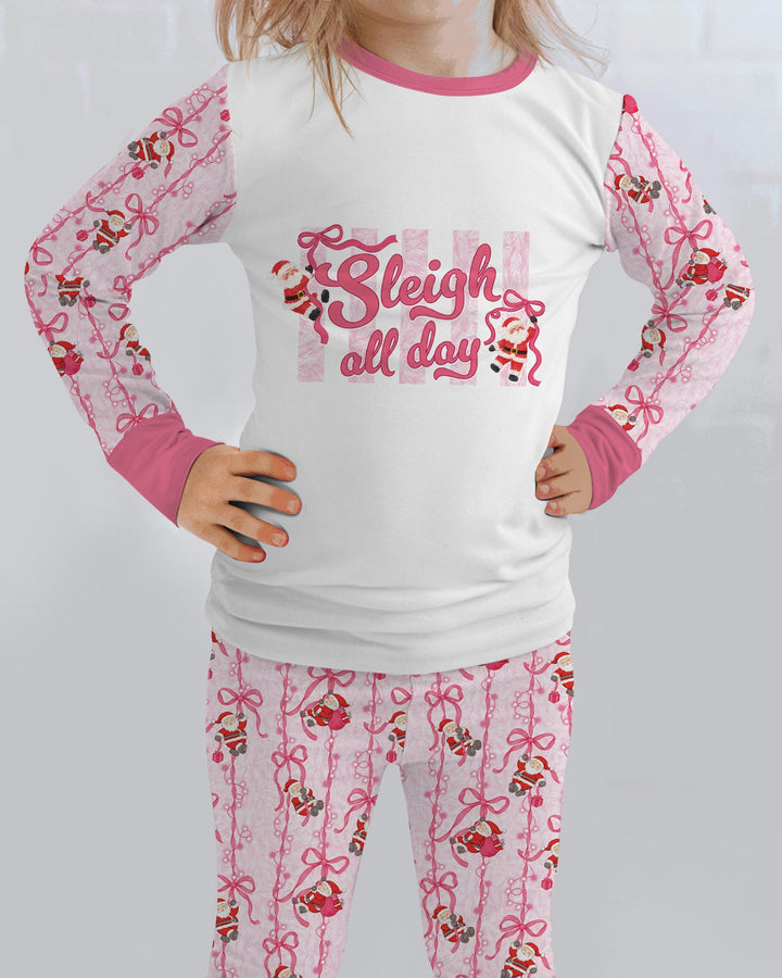 Sleigh All Day Santa Claus  Bamboo Two Piece Long Sleeve Pajama Set