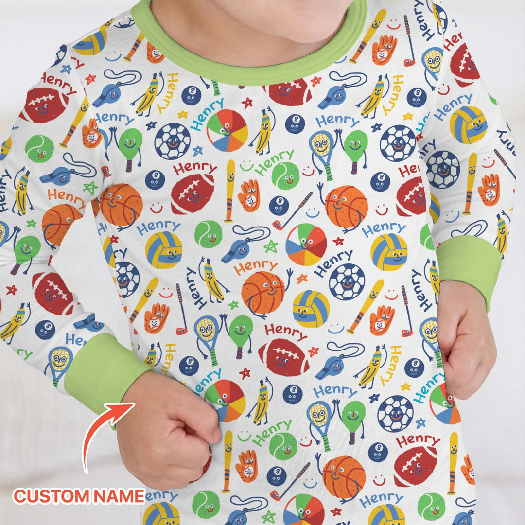 Zweiteiliges Langarm-Pyjama-Set mit Sommerfrüchten