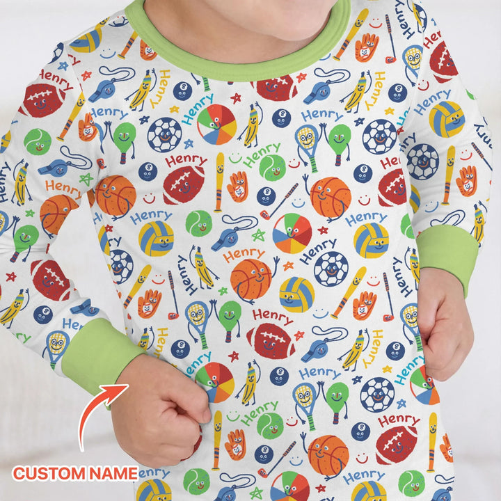Zweiteiliges Langarm-Pyjama-Set mit Sommerfrüchten