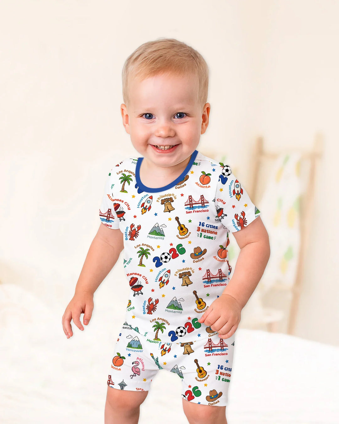 Schlafanzug-Set zweiteilig, kurze Ärmel, kurze Hose, Bambus