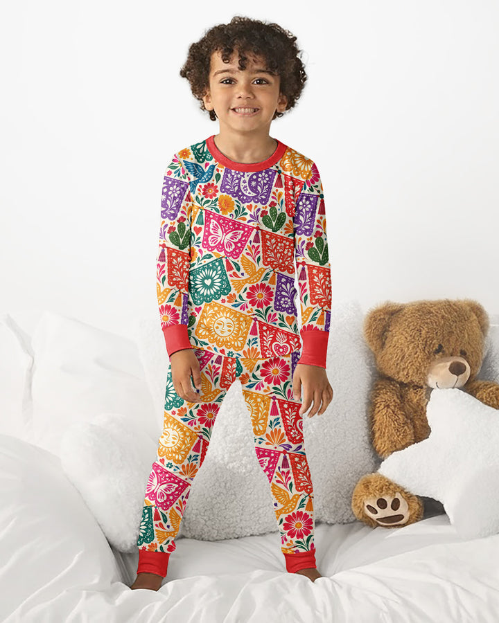 Mexican Fiesta Papel Picado Hispanic Bamboo Two Piece Long Sleeve Pajama Set