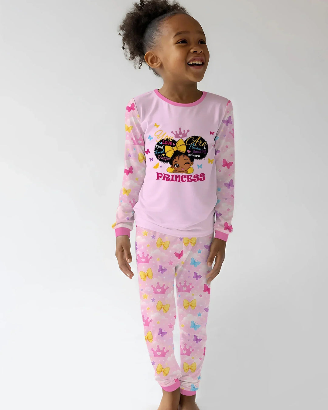 Zweiteiliges Langarm-Pyjama-Set mit Sommerfrüchten