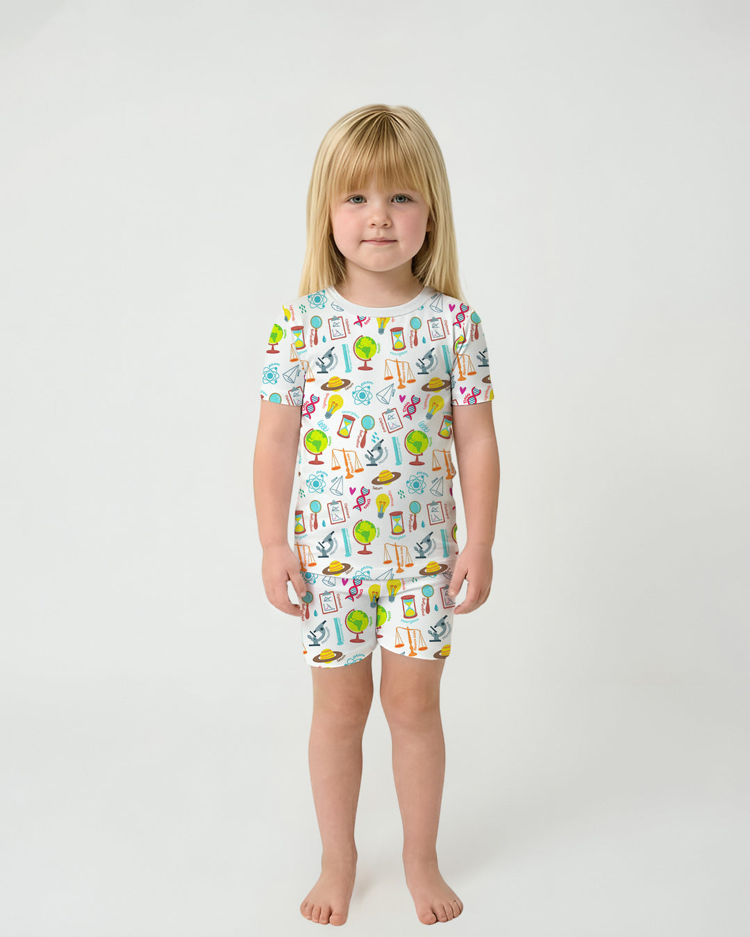 Schlafanzug-Set zweiteilig, kurze Ärmel, kurze Hose, Bambus
