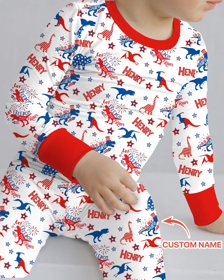 Zweiteiliges Langarm-Pyjama-Set mit Sommerfrüchten