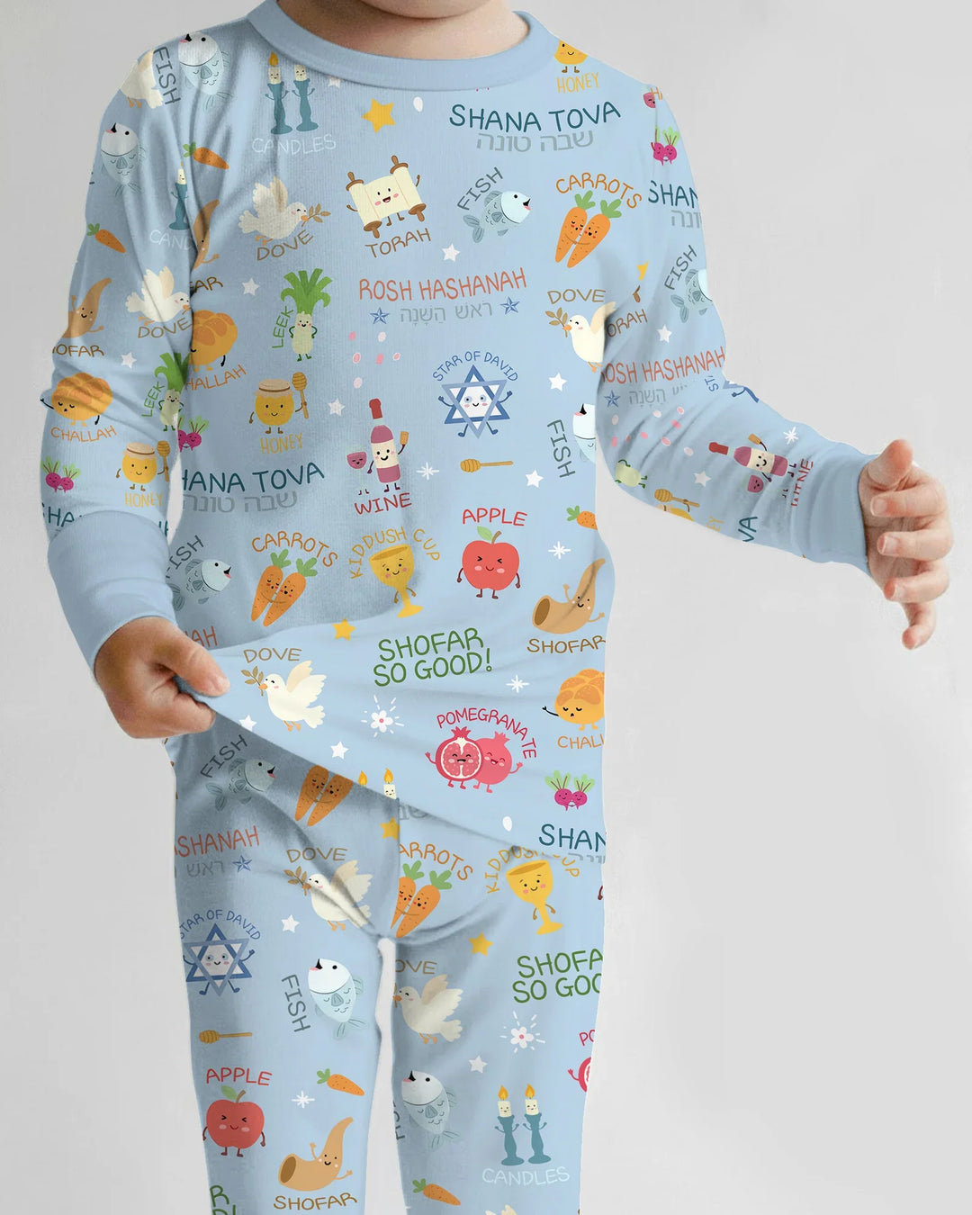 Zweiteiliges Langarm-Pyjama-Set mit Sommerfrüchten
