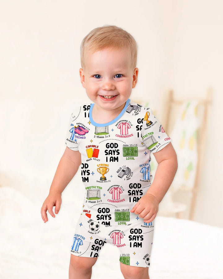 Schlafanzug-Set zweiteilig, kurze Ärmel, kurze Hose, Bambus