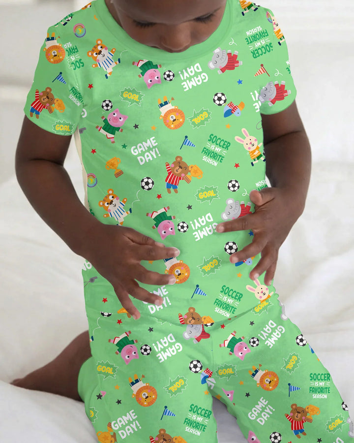 Zweiteiliges, kurzärmliges Pyjama-Set mit Marienkäfern