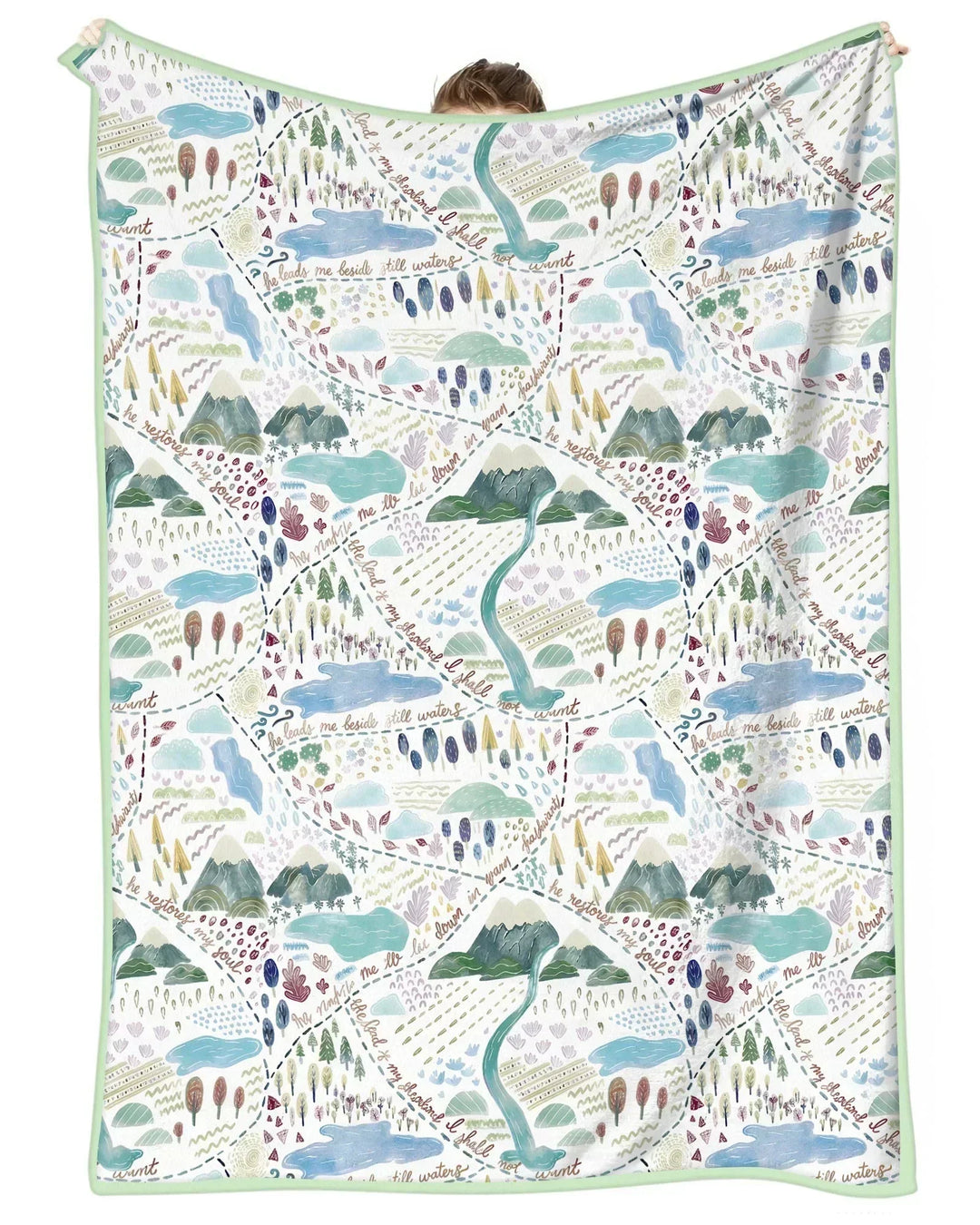 Whimsical Psalms 23 Map Bamboo Blanket