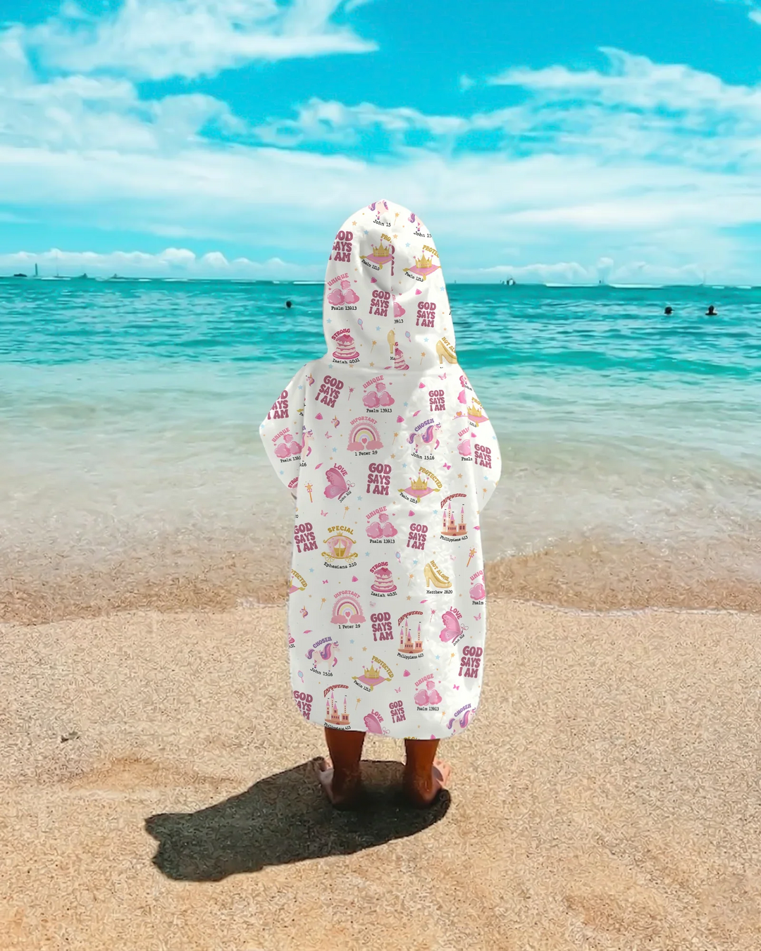Gott sagt, ich bin ein Mädchen Bambus-Schwimmponcho